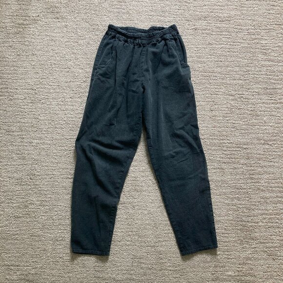 PO-EM Everyday Pants in "New Moon" Black, size S, 100% Handwoven Cotton Retired - Picture 1 of 6